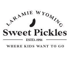 sweet pickles logo laramie wyoming estd 1991 where kids want to go