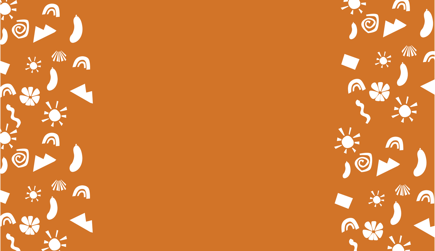 orange background with white icons
